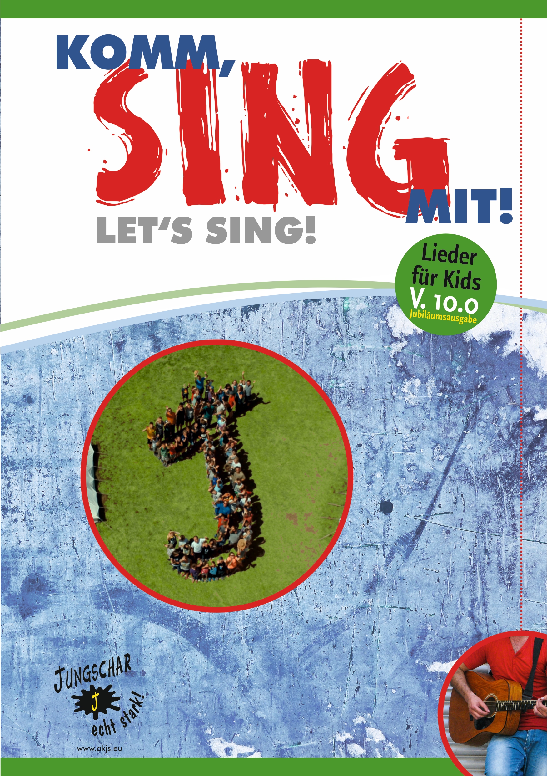 Komm, sing mit! Let's sing! Text und Gitarrengriffe